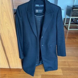 Zara Men's Elegant Black Trench Coat